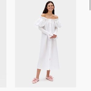 SLEEPER Opera Linen Dress in White size S